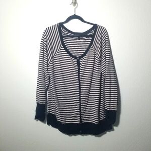 Lane Bryant Stripped Button Down Sweater